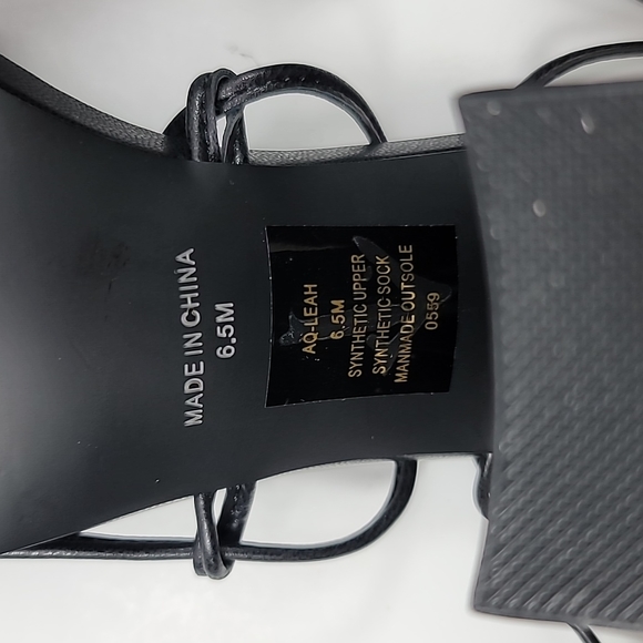 AQUA Women's Leah Ankle Tie High Heel Sandals. - Picture 7 of 8